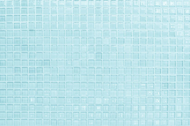istock Blue pastel ceramic wall and floor tiles abstract background. Design geometric mosaic texture decoration of the bedroom. Simple seamless pattern for backdrop advertising banner poster or web. 1337585910