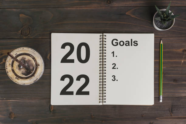 istock 2022 goals text on notepad with coffee cup and pen on wooden desk 1337587704