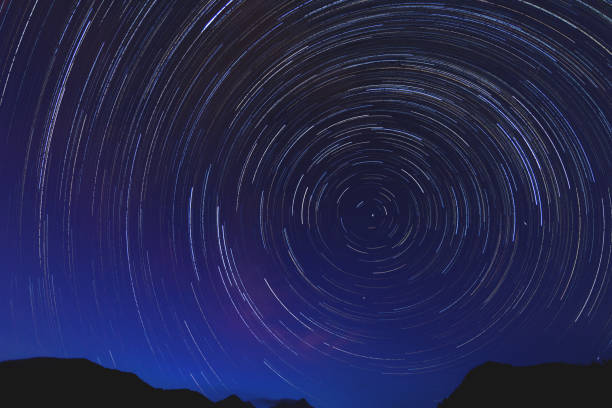 istock Startrail from the mountains, night landscape 1337588578