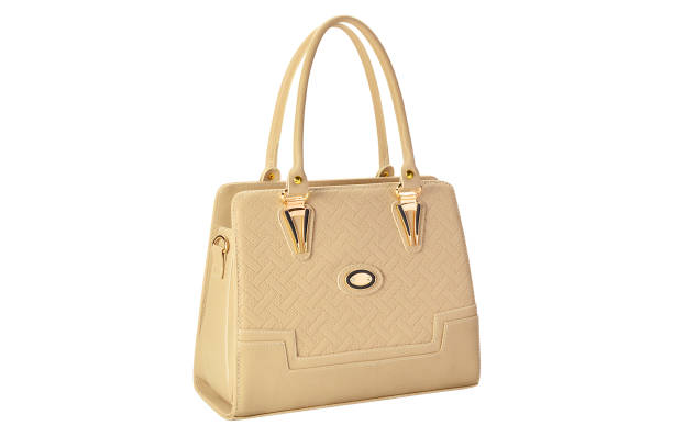 A pastel colored woman handbag purse (Clipping Path) on the white background