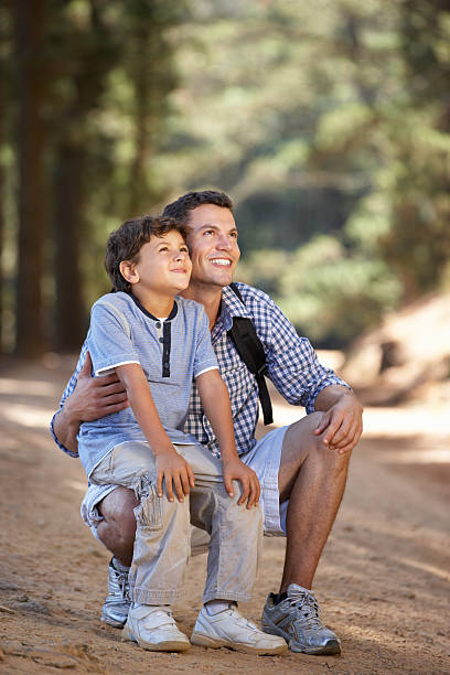 istock Father and son on country walk 133759128