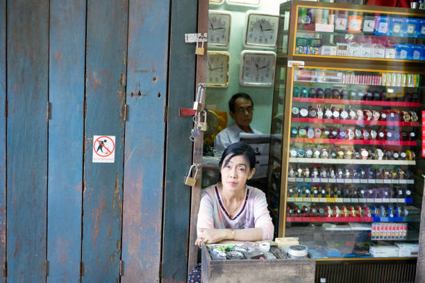Myanmar. Mon State. Mawlamyine (Moulmein). Watchmaker