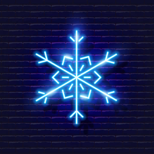 istock Snowflake neon sign. Glowing Christmas snowflake icon. New Year and Christmas concept. Vector illustration for design. 1337592994