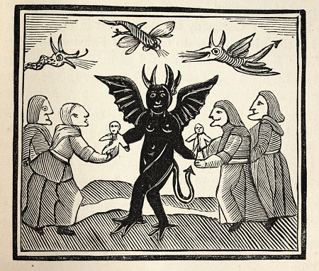 Vintage illustration of from an 18th Century Chapbook, The Witch of the Woodlands, or the Cobler's New Translation