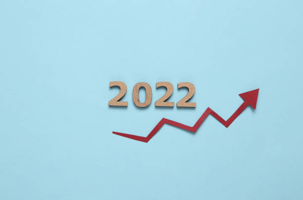 istock Arrow growth and 2022 on blue background 1337599392