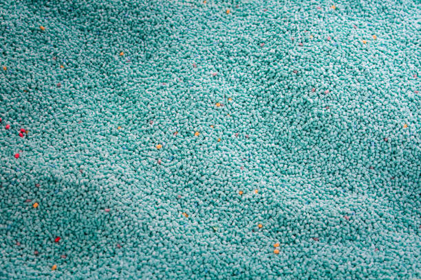 Full frame of polyethylene pellets Top view blue polyethylene pellets use for plastic industry polymer stock pictures, royalty-free photos & images