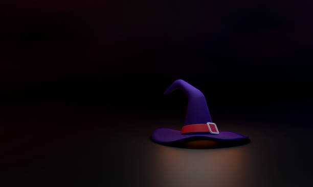 istock The witch's hat on a black background represents the spooky, magical, and mysterious Halloween season. 1337599583
