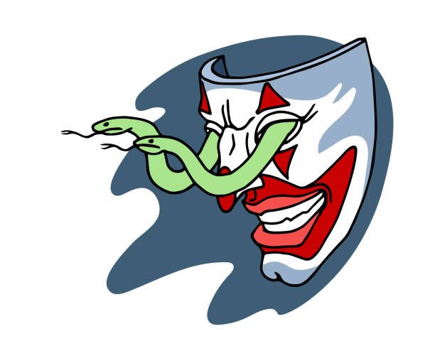 istock a smiling joker mask with snakes in the eye sockets, a mystical character 1337605410