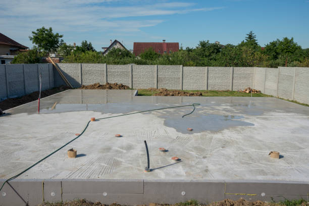istock Concrete house foundation must be watered 1337608702