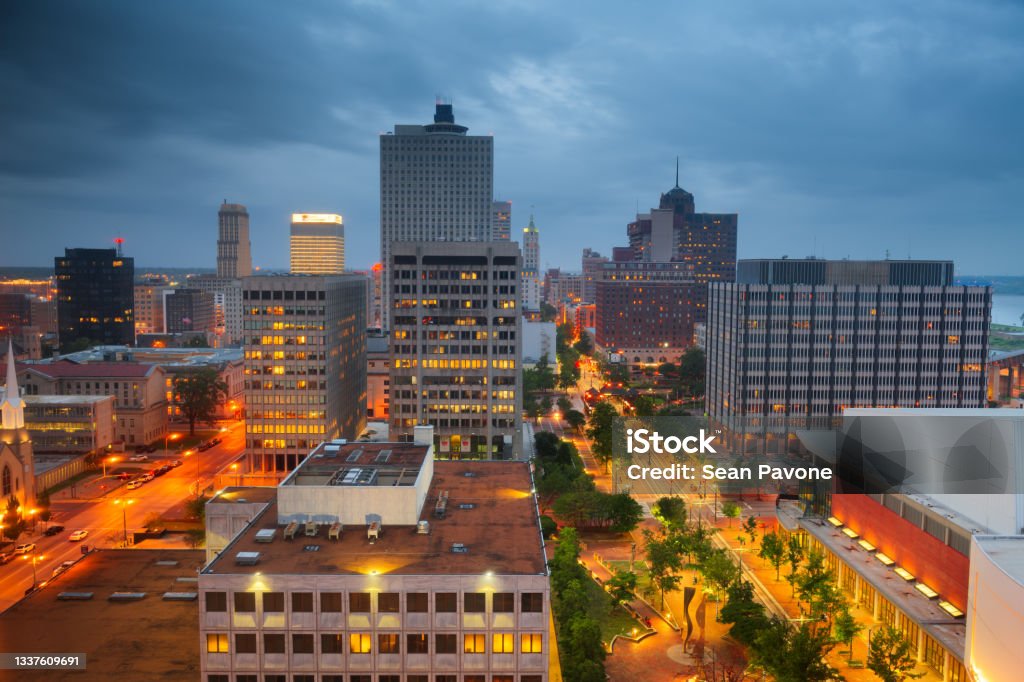 Memphis, Tennessee, USA downtown city skyline Memphis, Tennessee, USA downtown city skyline at dusk. Memphis - Tennessee Stock Photo
