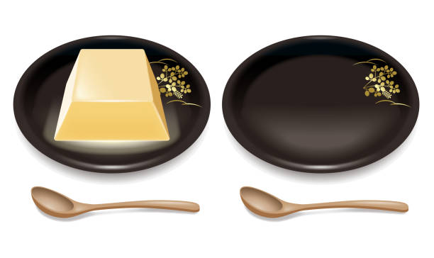 illustration von eier-tofu. - kyoto protokoll stock-grafiken, -clipart, -cartoons und -symbole