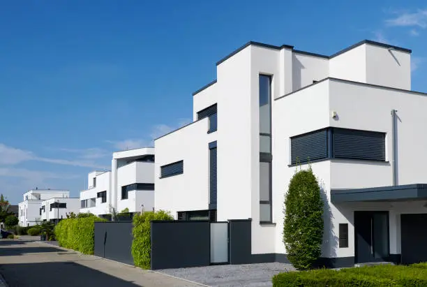 Modern one-family houses, Bauhaus style.