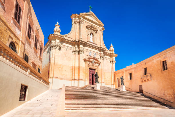 Gozo, Malta - The Cathedral of Cittadella, Victoria. stock photo