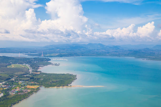 istock Top view of cloud with blue sky from airplane, Phuket 1337625044