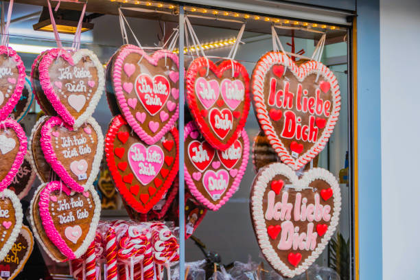 istock Gingerbread Herats with Text I Love you german 
