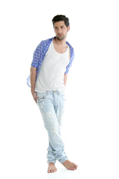 istock Full length casual denim handsome man over white 1337630393