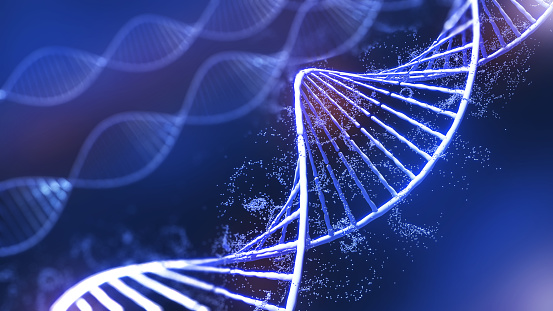 Conceptual background illustration of DNA structure,Genetic editing technology for life,3d rendering