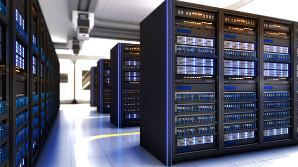 istock Shot of Data Center With Multiple Rows of Fully Operational Server Racks. Modern Telecommunications, Artificial Intelligence,large server area,3d rendering 1337633732