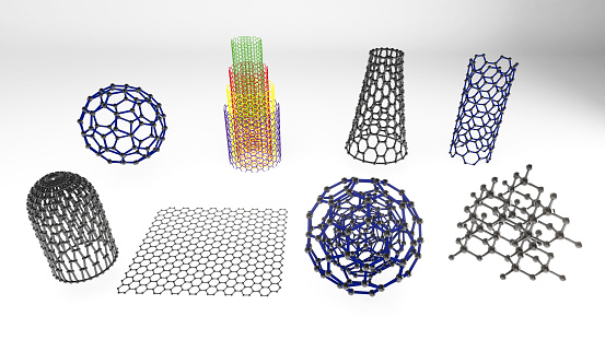 The shape structure of nanotechnology,Nanotechnology of the future,3d rendering