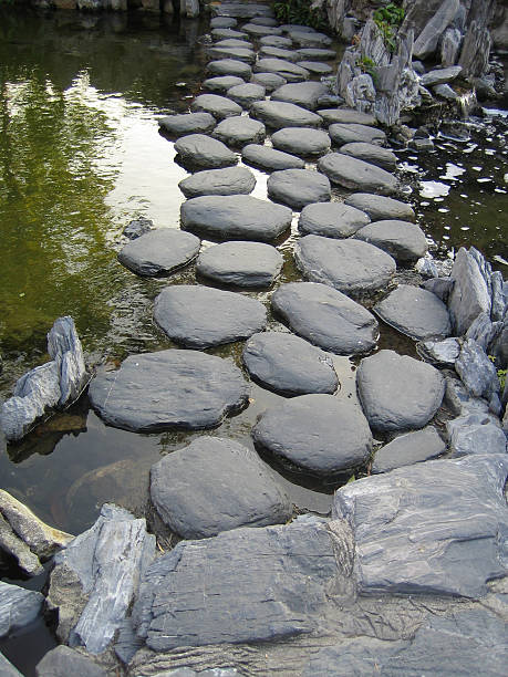 stepping stone stock photo