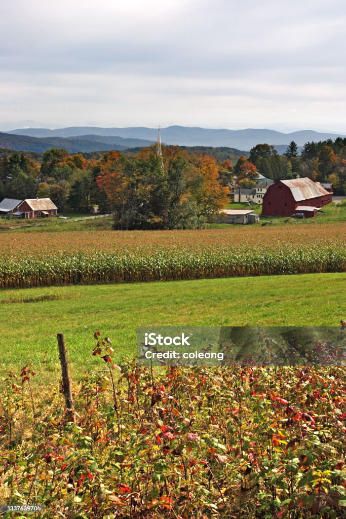 Vermont, USA Fall foliage at Vermont, USA Barn Stock Photo