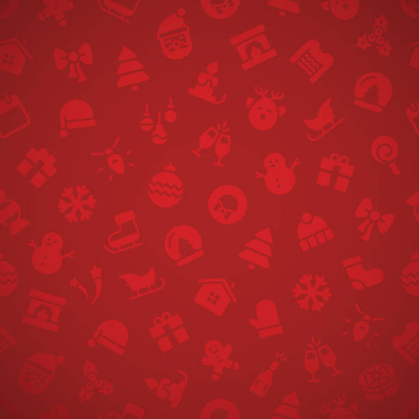 Red Christmas Seamless Background Vector illustration of christmas seamless background. christmas cookies pattern stock illustrations