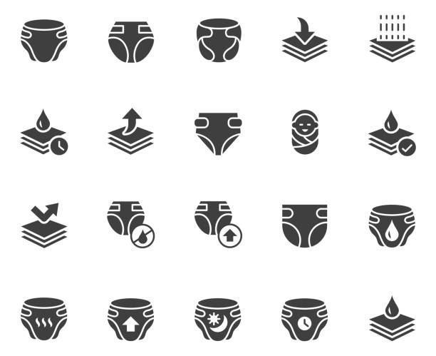 Diaper icon set Diaper icon set , vector illustration paper towel stock illustrations