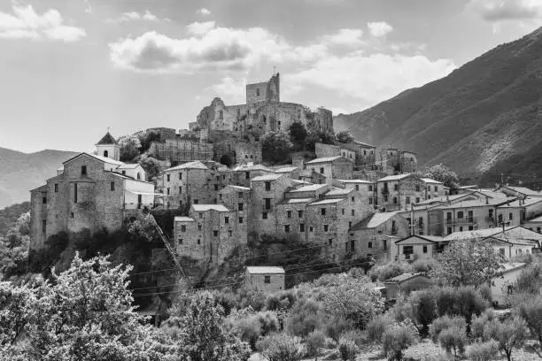 Ancient village of quaglietta rebuilt after the 1980 earthquake, campania, avellino, irpinia, italy