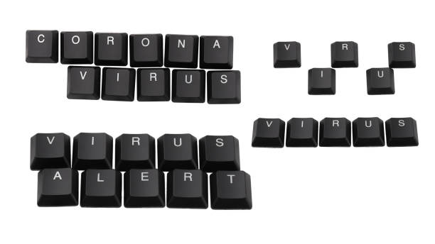 istock Word Coronavirus written on keyboard.  Isolated on white. 1337664025