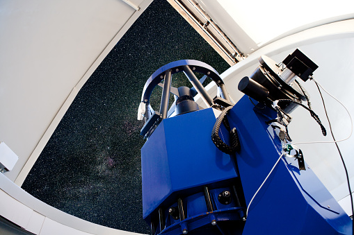 astronomical observatory telescope indoor night sky