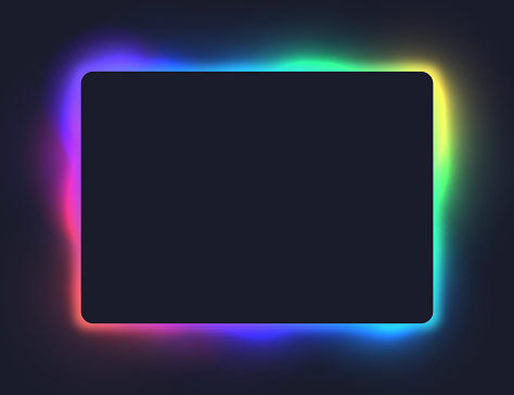 Rainbow glow backlight frame lights design.