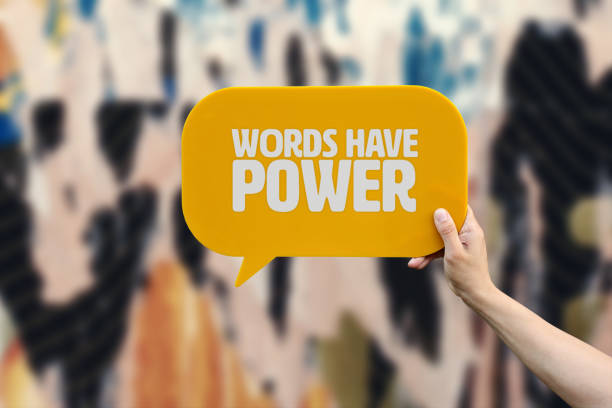 words have power - poder imagens e fotografias de stock