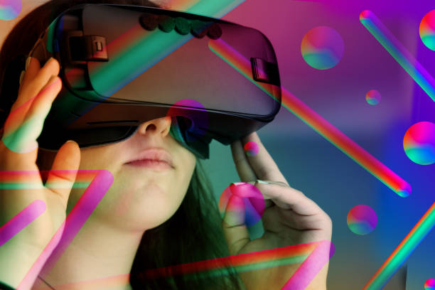 istock Woman wearing VR Glasses 1337670466