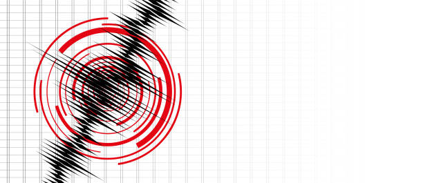 illustrazioni stock, clip art, cartoni animati e icone di tendenza di sfondo sismico. sismogramma per misure sismiche. - terremoto