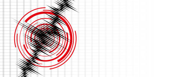 illustrazioni stock, clip art, cartoni animati e icone di tendenza di sfondo sismico. sismogramma per misure sismiche. - 123