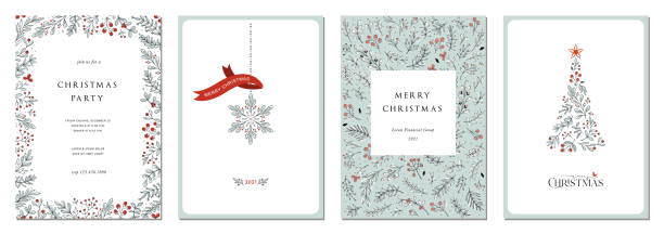 uniwersalne templates_01 świąteczne - christmas card stock illustrations