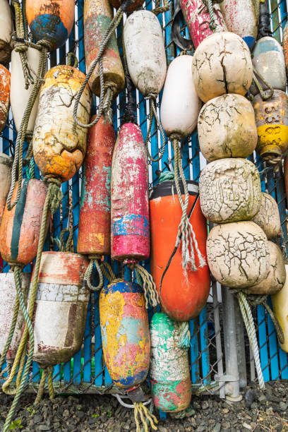 istock Colorful crab trap floats on the Oregon coast. 1337670872