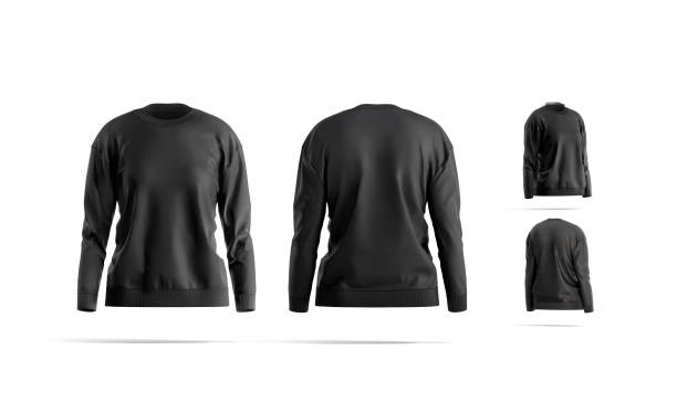 istock Blank black women sweatshirt mock up, different views 1337673239