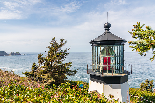 Cape Meares, Oregon, USA. Cape Meares lighthouse on the Oregon coast.