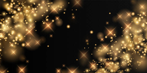 istock Bokeh light lights effect background. Christmas background of shining dust Christmas glowing bokeh confetti and spark overlay texture for your design 1337674933