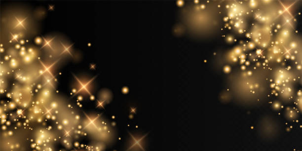 istock Bokeh light lights effect background. Christmas background of shining dust Christmas glowing bokeh confetti and spark overlay texture for your design 1337674996