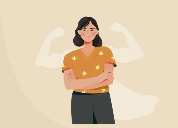 Vector illustration of Strong woman concept