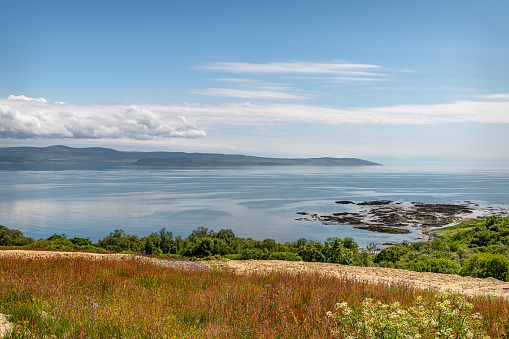 View of the southern end of the Isle of Arran from Kintyre just north of Campbletown.
