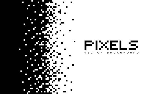 Illustration disintegrates or dissolves on the pixel pattern. Vector concept of technology. Place for text. Monochrome style. Isolated background Illustration disintegrates or dissolves on the pixel pattern. Vector concept of technology. Place for text. Monochrome style. Isolated background. bleached stock illustrations