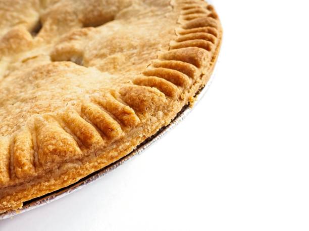 Apple pie on white background