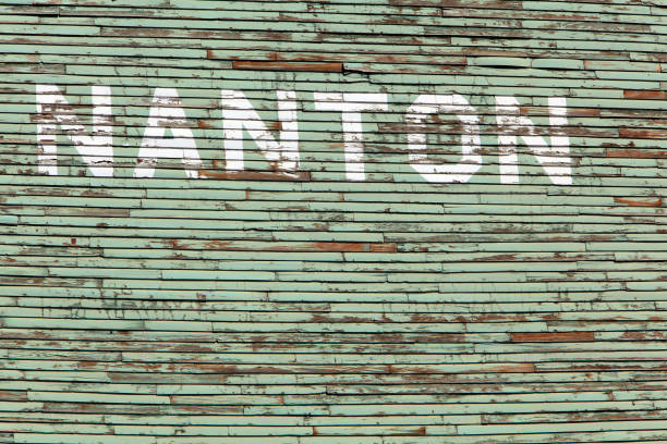 Small exterior part of old Nanton Grain Elevator in Nanton Alberta.