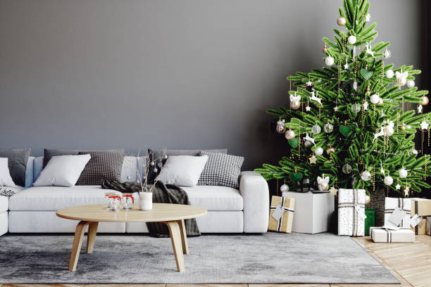istock Modern Living Room With Christmas Decoration 1337710925