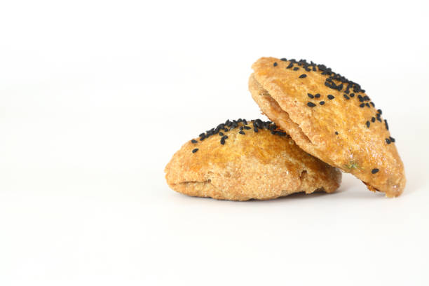 Turkish Pastry Pogaca on white background. Traditional Bakery.
