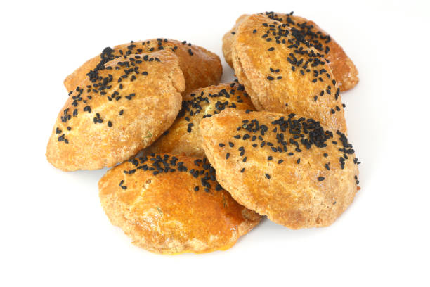 istock Turkish Pastry Pogaca on white background. Traditional Bakery. 1337722181