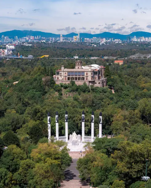 Chapultepec Castle (Spanish: Castillo de Chapultepec) is located on top of Chapultepec Hill in Mexico City's Chapultepec park. It is located at the entrance to Chapultepec Park. The site of the hill was a sacred place for Aztecs, and the buildings atop it have served several purposes during its history, including that of Military Academy, Imperial residence, Presidential residence, observatory, and since the 1940s, the National Museum of History.